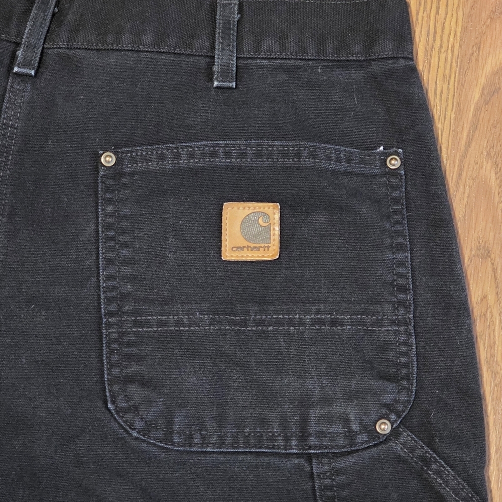 Men’s Carhartt B136 BLK Dungaree Fit Canvas Carpenter Pants 34x36 USA 90s A96 - Picture 13 of 13